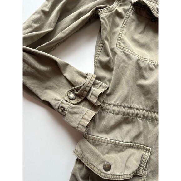 Aritzia TALULA Trooper Green Cotton Twill Hooded Utility Field Jacket, Size S - Picture 9 of 16